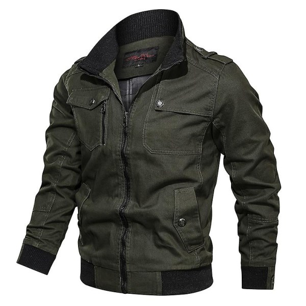 Herre Militær Cargo Combat Frakke Bomber Jakker Hær Overtøj Green 4XL