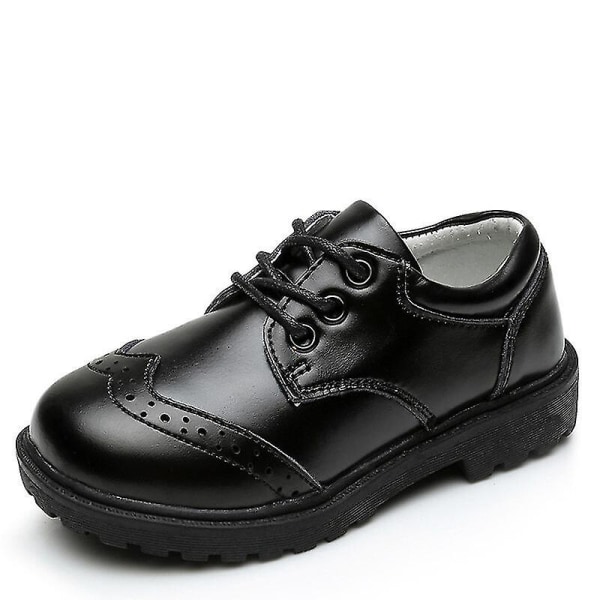 Barn Skoluniform Läderskor Student Performance Etiquette Skor Black lace up version 2 32