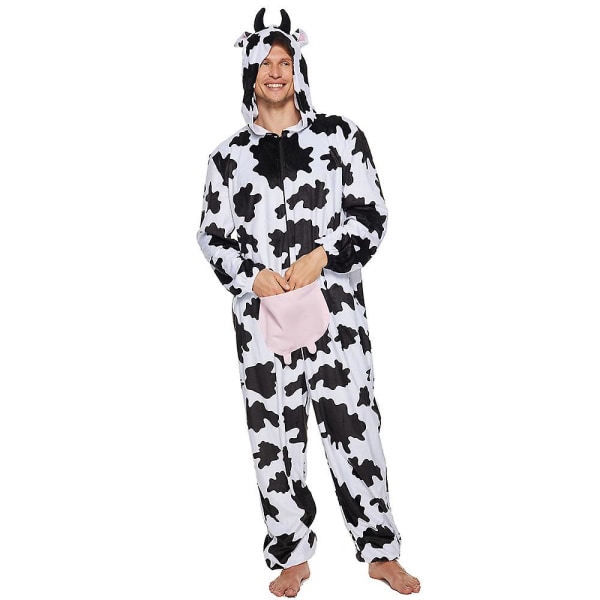 Halloween Pyjamas Vuxen Cow Down Kläder Mjölk Spela Kostym Cosplay Kostym M