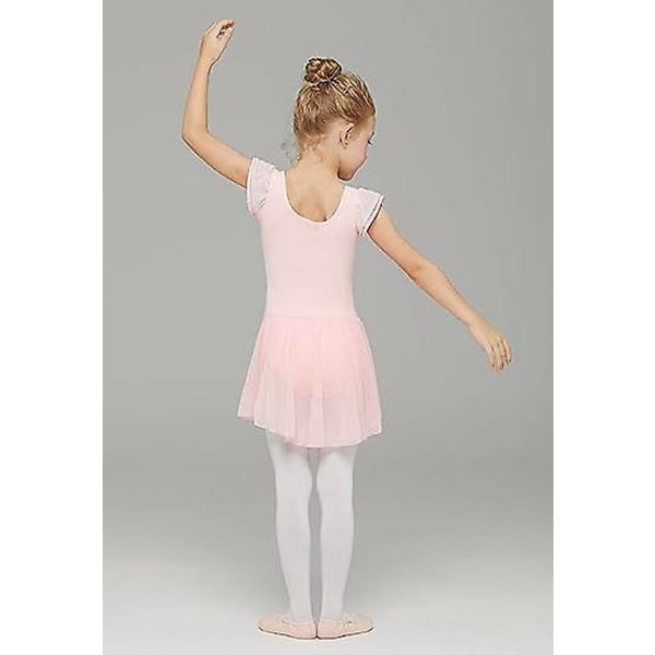 Toddler Flickor Balett Klänningar Leotards Med Kjol Dansklänning Ballerina Tutu Outfit light pink 110CM