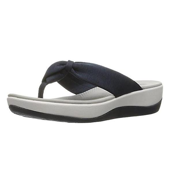Tryckta Tåsandaler med Stöd för Fotvalvet Dam Sommar Strand Flip Flop Anti-Slip Sula Black 43