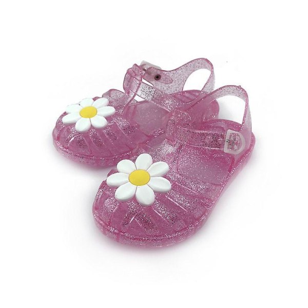Nya sommar barn Jelly Princess Sandaler Söta blommor Barnsandaler Flickor Småbarn Baby Andas ihåliga skor L Size 26