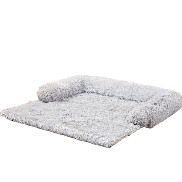 Universal Kæledyrsseng Lang Plys Kat Hundemåtte Blød Komfortabel Kattesofa Til Store Små Katte Hunde 62*62cm Light Gray