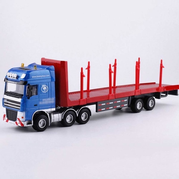 Zinklegering Trä Transportör Modell Leksaksbil Simulering Ingenjörsbil Pojkar Leksaksbil Släpvagn Materialtransportör Barnleksaker red