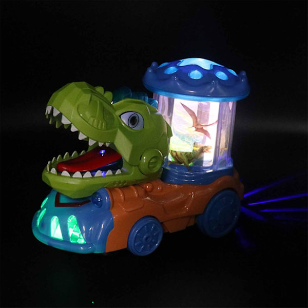 Sähköinen dinosaurusauto vedenalainen maailma leluauto mielenkiintoinen universaali dinosaurusautomalli lapsille pojille tytöille lelu lahja Green