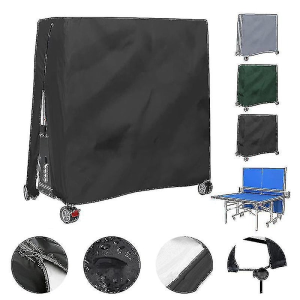 Udendørs Vandtæt Og Støvtæt Bordtennisbord Cover Bordtennisbord Cover 165x70x185cm black