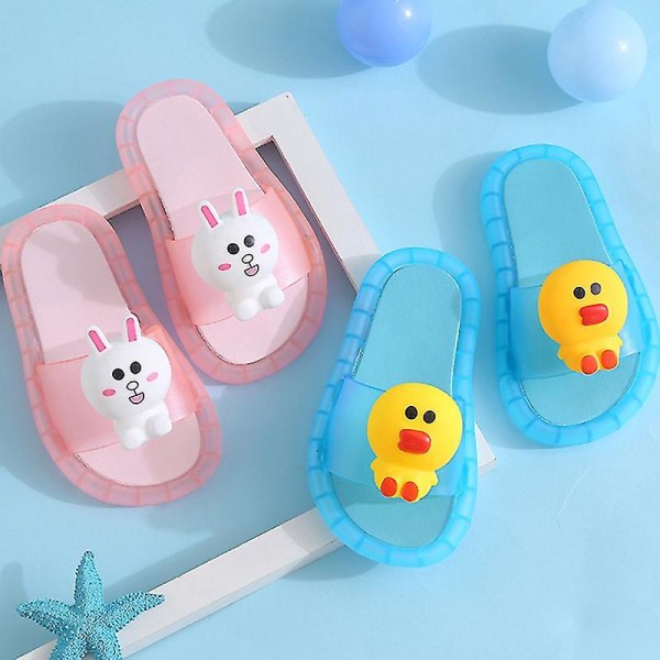 Nye Mode Hjemmesko Tegneserie Led Flip Flops Søde Sko Skridsikre Børnesko Unisex Yellow-Duck 26-27
