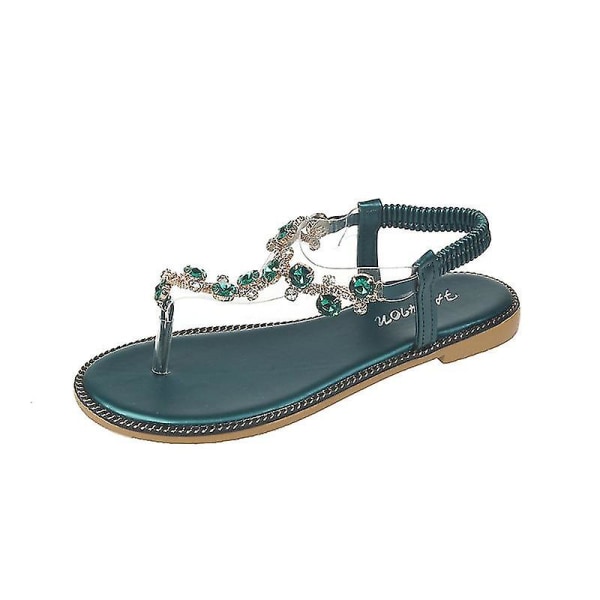 Nog Embellished Flat Sandals I Grön green 38