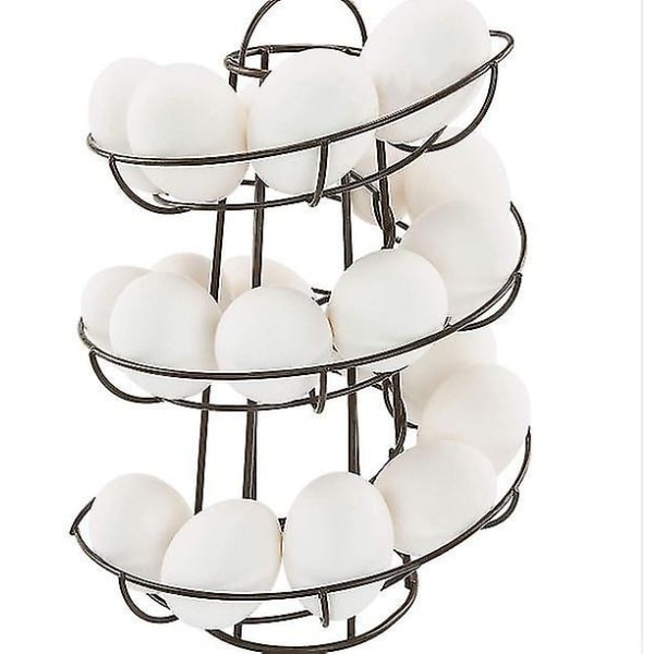 Köksförvaring Spiral Ägghållare Stativ Håller Upp till Ägg Äggkorgar White