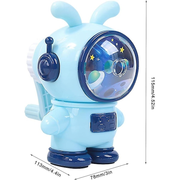 Manuell Blyantspisser, Space Rabbit Formet Blyantspisser, Kunst Blyantspisser, Klasseroms Blyantspisser For Studentgaver Blue