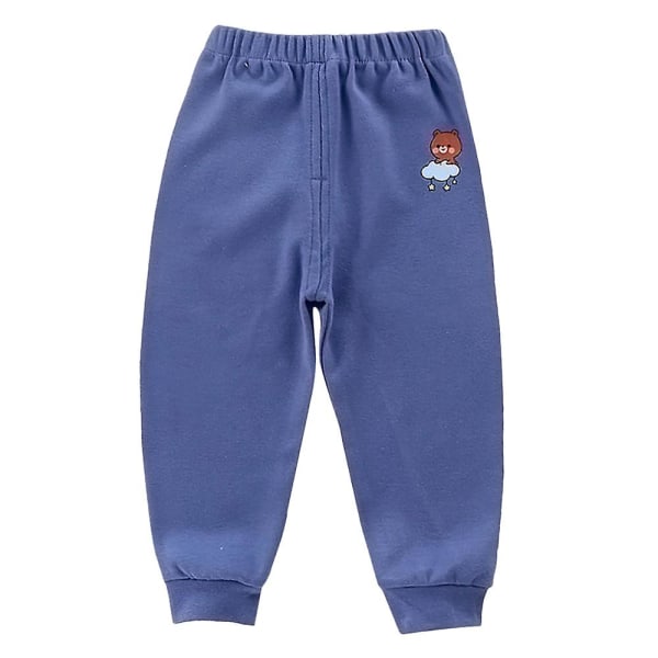 Børn Unisex Tegneserieprint Elastiske Taljebukser Joggingbukser Sportstøj Blue 12-18 M