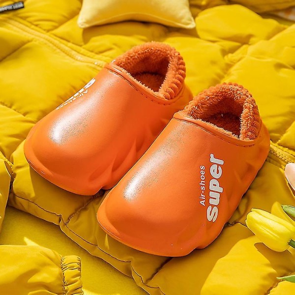 Lumitossut Talvi Lämpimät Slip On Pehmokengät Vedenpitävät Liukuestepohjaiset Matala Varsi Tasapohjaiset Kengät Orange 45-44(Suitable for43-44)