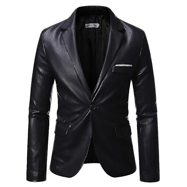 Läderblazer för män PU Lammskinn Brun Läder Herr Blazer 6XL