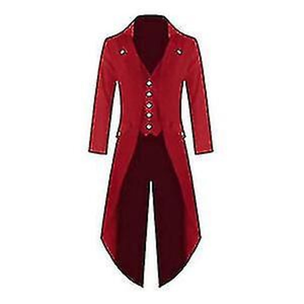 Vintage herrjacka viktoriansk Steampunk frack kostym Red 3XL