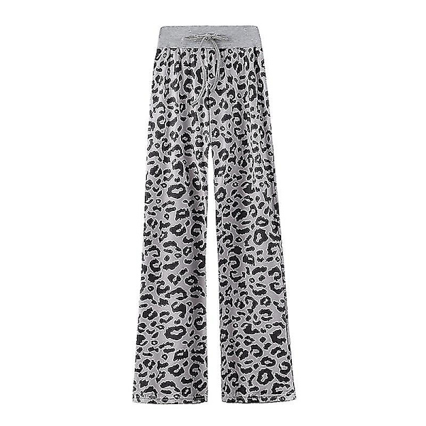 Dame Stretch Bukser med Brede Ben og Tern Dame Højtaljede Bukser gray 4XL