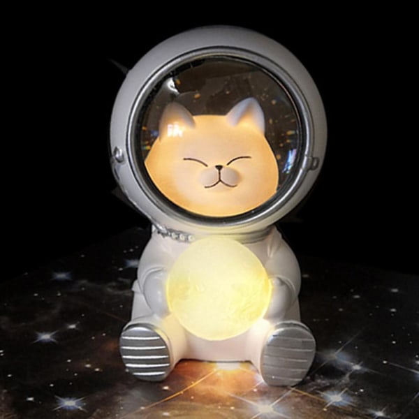 Söt Astronaut Nattljus Creative Resin Bordsskiva Dekoration För barns födelsedagspresent Little Bear