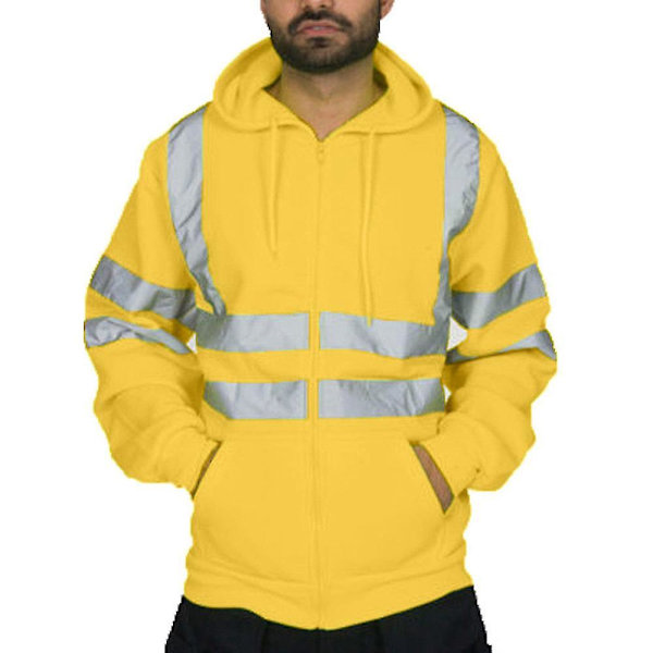 Miesten takit heijastavilla raidoilla, siivoustyövaatteet Yellow M