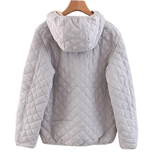 Dam Huva Fleecefodrad Jacka Hoodie Light Gray M