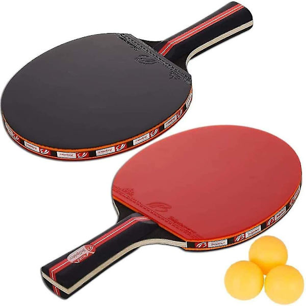 Pöytätennissetti Kantolaukulla - 2 Pöytätennismailaa + 3 Pingispalloa Harjoittelijoille, Amatöörille, Aloittelijoille, Asiantuntijoille
