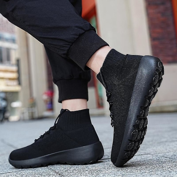 Herre Sneakers Løbe Tennissko Letvægts Åndbar Sport Atletisk 3c0810 Black 39