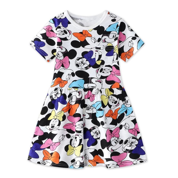 Barn Flickor Minnie Mouse Print Sommar Shorts Sleeve Dress Casual T-shirts Klänningar Multicoloured 3-4 Years