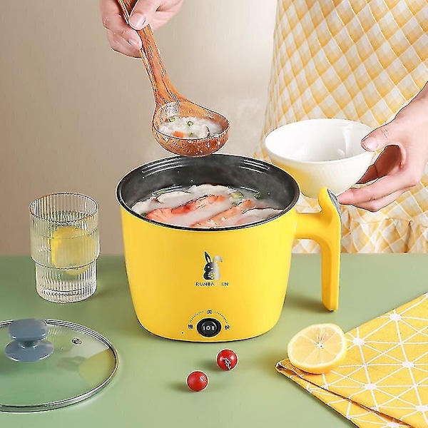 Elektrisk stekpanna 1,8l Hög Kapacitet Multifunktionella Köksapparater Hot Pot Mini Non-stick Mat Nudel Matlagningspanna Ägg Ste Green