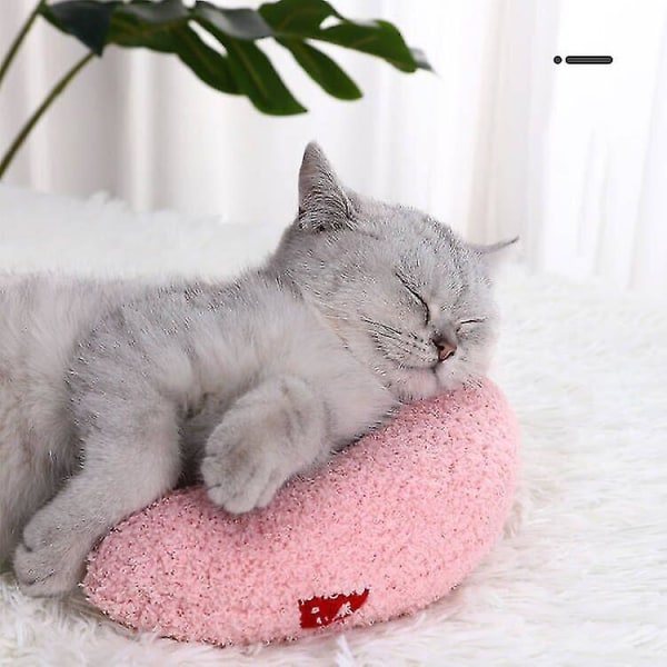 Katt Leksak Kudde U-formad Djup Sömn Husdjurskudde Valp Katt Kudde Pink 24x20x7cm