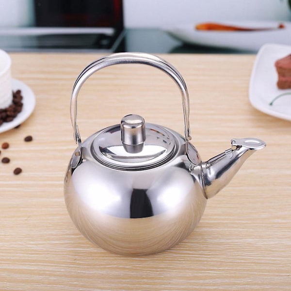 1 stk. Kaffekande Indendørs Rustfrit Stål Udendørs Tekedel Komfur Med Si Infuser Hurtig Kogning Silver 18cm