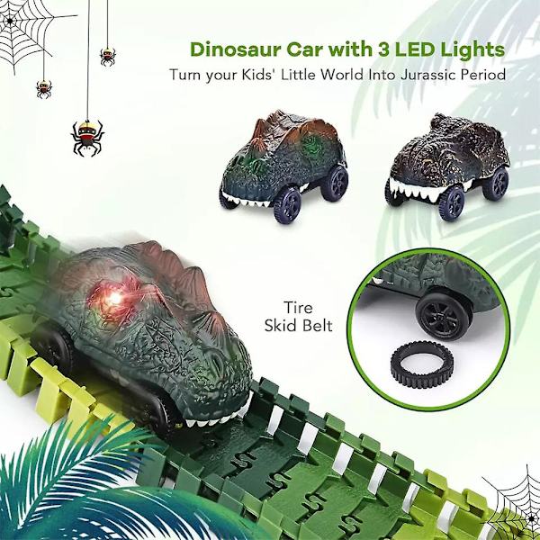 Dinosaurusradat Junalelu Setti Sähköauto Koottava Rata Lelu Setti Kaukosäätimellä Kilpa-auto Lasten Lahja