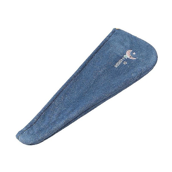 Snabbtorkande handduk för hårtorkning, mössa i korallfleece, absorberande duschmössa, snabbtorkande, 2 st Deep Blue