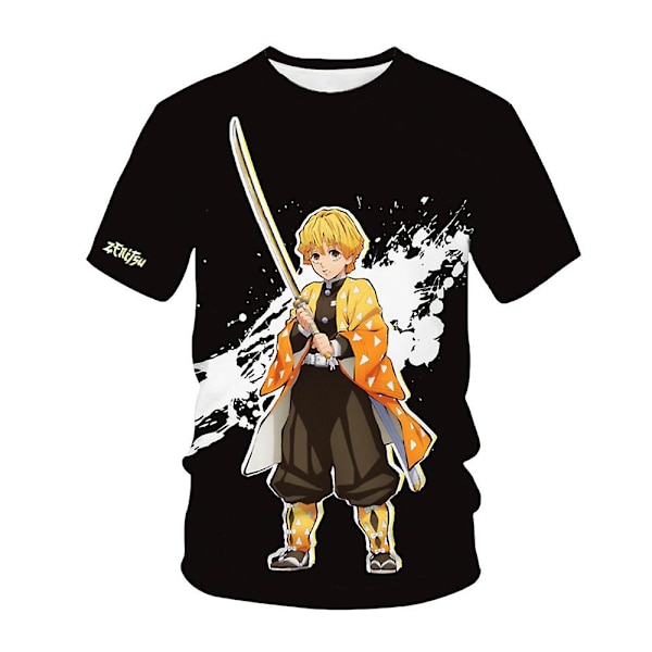 Demon Slayer Anime Tryck Dam Herr T-shirts Sommar Vardaglig Kortärmad Toppar Fans Gåvor D 2XL