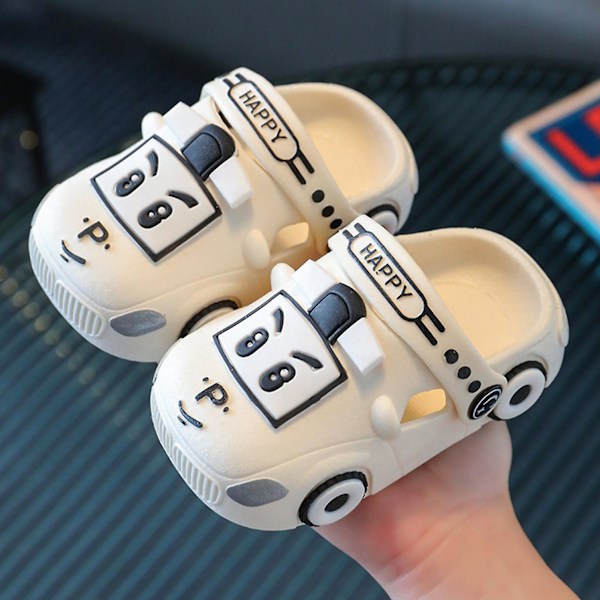 Barns Tecknade Bilsandaler Halkfria och Kollisionssäkra Sandaler Perfekta För Strand Pool Resor White 29-30 Inner Length 18.5