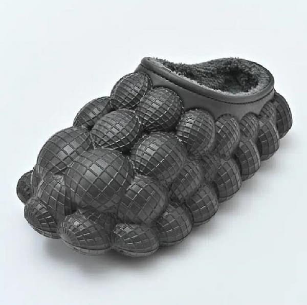 Vinter Varma Bubbeltofflor, Termiskt Fodrade Bubbel Slides, Massage Bubbeltofflor Black 40-41