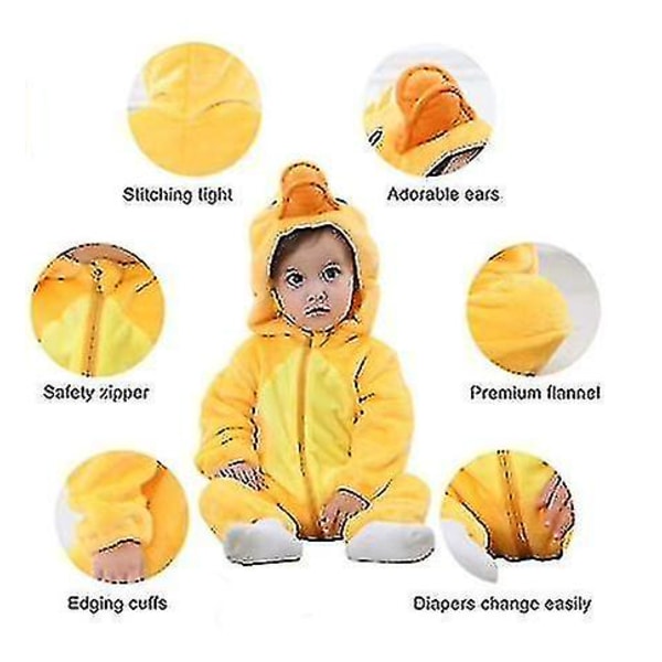 Unisex Eläinaiheinen Talvi-Syksy Flanelli Hupullinen Haalari Duck 90