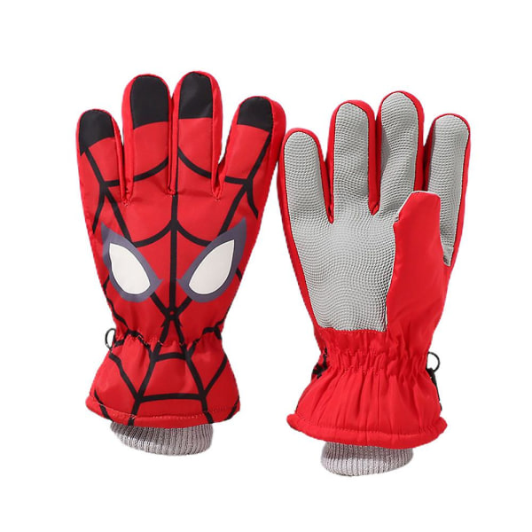 Spiderman/ Enhjørning Print Barn Gutter Jenter Vanntette Snø Skihansker Vinter Varme Tykke Plysj Hansker Red Spider-man