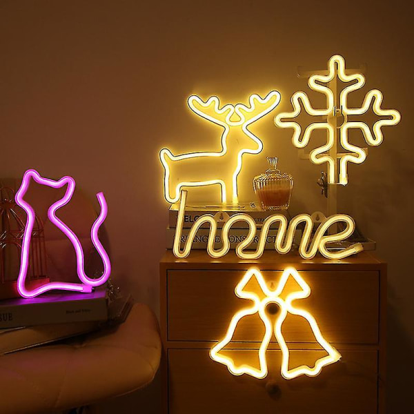 LED Neon Lys Veggkunst Skilt Soveromsdekor Regnbue Hengende Nattlampe Hjemmefest Høytidsdekor Julegave Unicorn