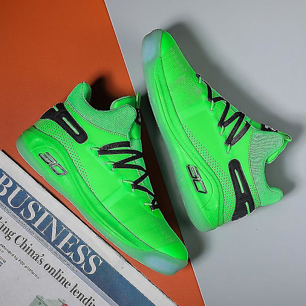 Basketballsko for menn, pustende, sklisikre sportssko F11 Green 38