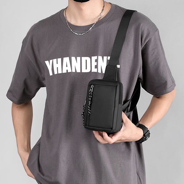 Sling Bag Bröstryggsäck Med Vattentät Nylon Stor Kapacitet För Sport Träning Resor Vandring Black