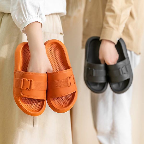 Lätta Tofflor Bekväma Vardagstofflor Öppen Tå Platå Sandaler Strandskor För Par Orange 40 41