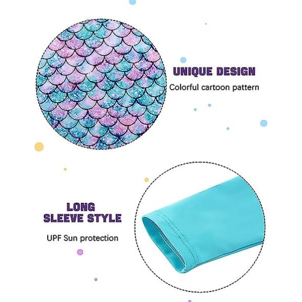 Flickors badkläder, småbarn och spädbarns två långärmade badkläder Upf50+ skyddande badkläder, simning purple 120