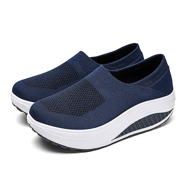 Atletiska damsneakers, halkfria skor med mjuk sula, present till flickvän eller kvinnlig partner Dark Blue 37