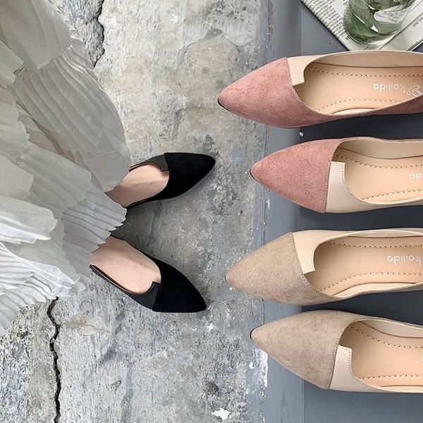 Dam Casual Flats Skor Spetsig Tå Balett Bekväm Mjuk Slip On Flats Skor För Daglig Användning Shopping Apricot 40