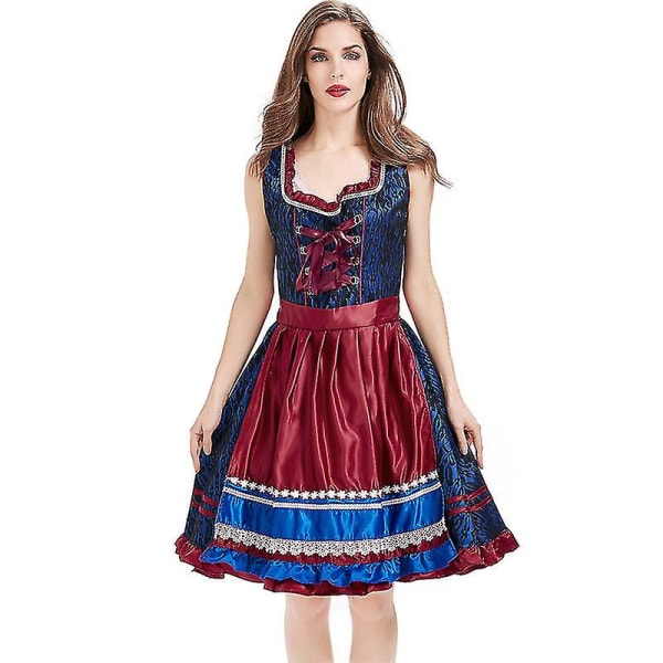 Perinteinen baijerilainen Oktoberfest Dirndl -mekko esiliinalla, saksalainen oluttyttöasu XL