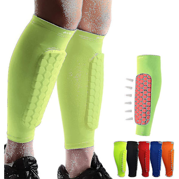 Fodbold Skinnebensbeskyttere, beskyttende Skinnebenspuder Høj Kvalitet Bright Yellow X Large