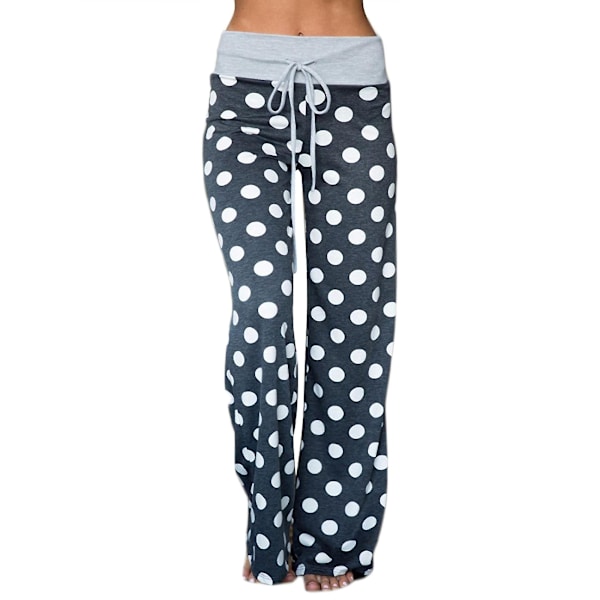 Yoga Byxor Dam Casual Camouflage Randiga Tryckta Mjukisbyxor Gray M