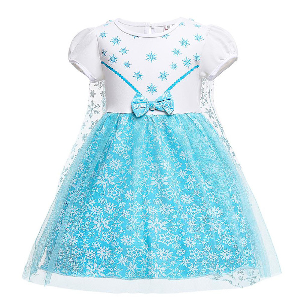 Frost Elsa Barn Flickor Tyllklänning Födelsedagsfest Puff Kortärmad Prinsessklänning 6-7 Years