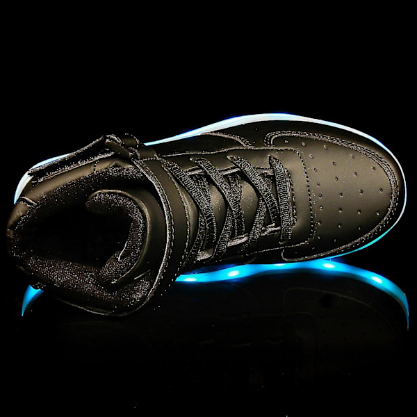 Børnesko Drenge Led Lysende Sko Drenge Piger Sports Løbesko 1600 Black 35