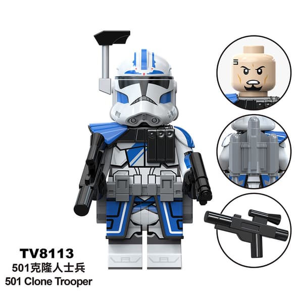 Star Wars Dockmonteringsdocka Mini Docka 10PCS-501 Clone Trooper, Anakin Skywalker