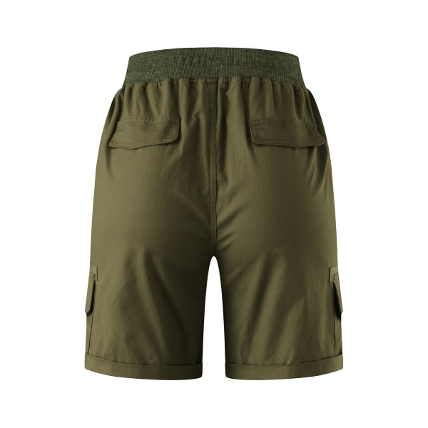 Dam Cargo Shorts Sommar Lös Vandring Bermuda Shorts Med Ficka Dam Shorts Casual Mid Lår Dark Gray XL