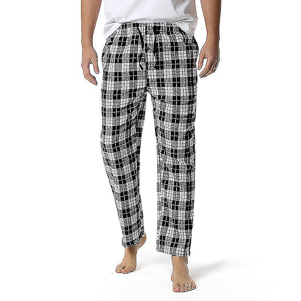 Miesten puuvillaiset kudotut pyjamahousut, ruudulliset kevyet olohousut COLOR 1 L